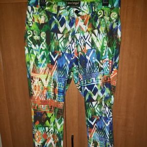 Like an Angel Multicolored Jeggings-Size: 1X